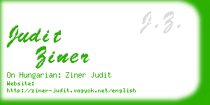 judit ziner business card